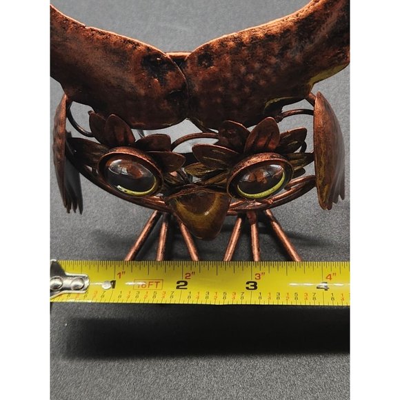 Copper Owl Candle Tealight Holder Cut Out Glow - Picture 5 of 6